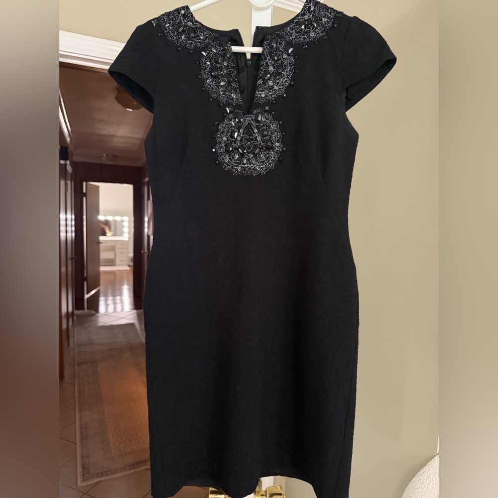 Chetta B Black Sequin Embellished Mini Dress